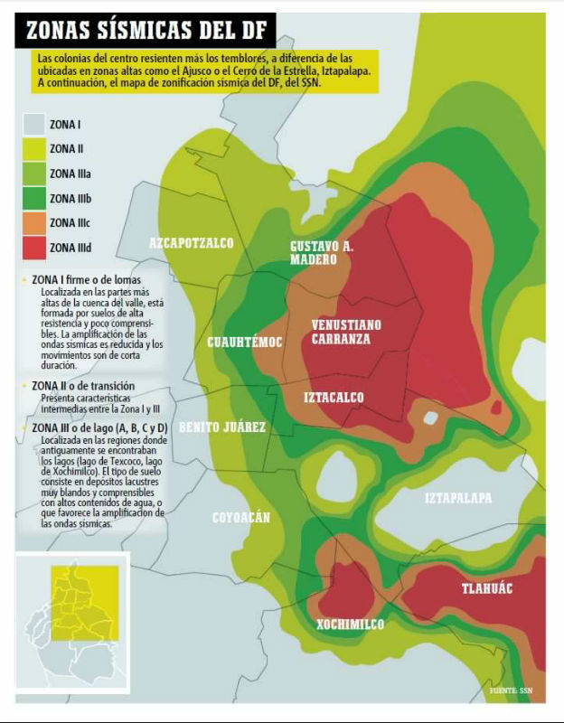 Mapa de sismos de la CDMX