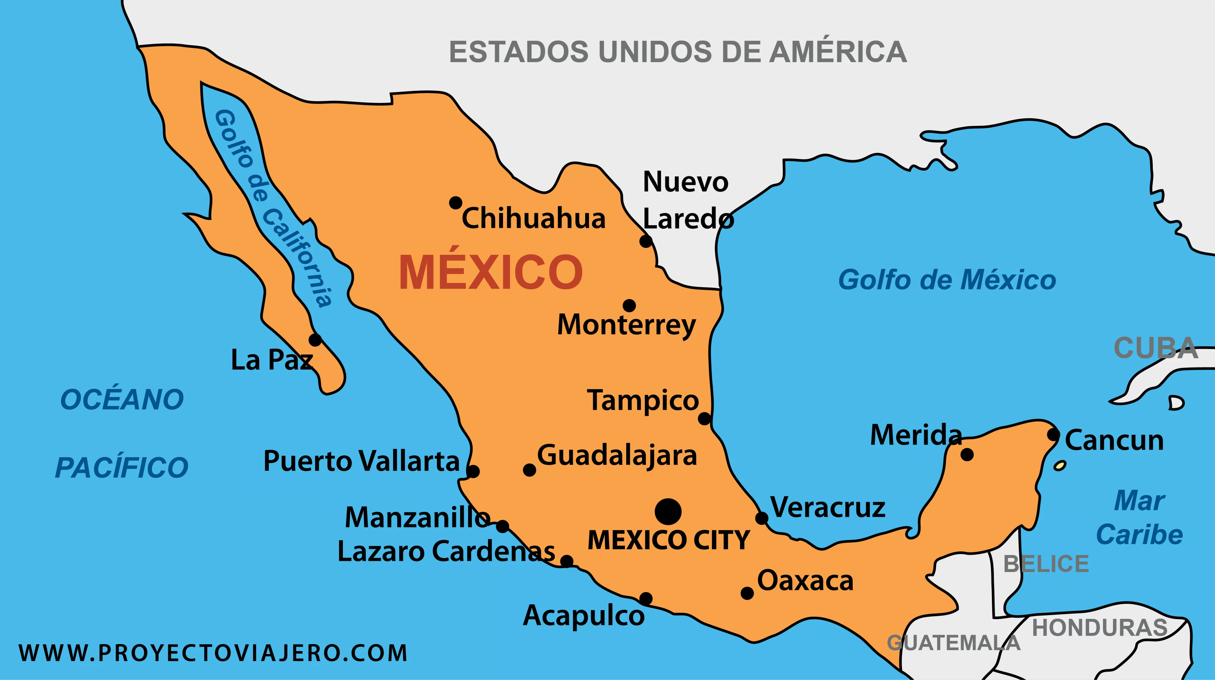 Mapa de la República Mexicana
