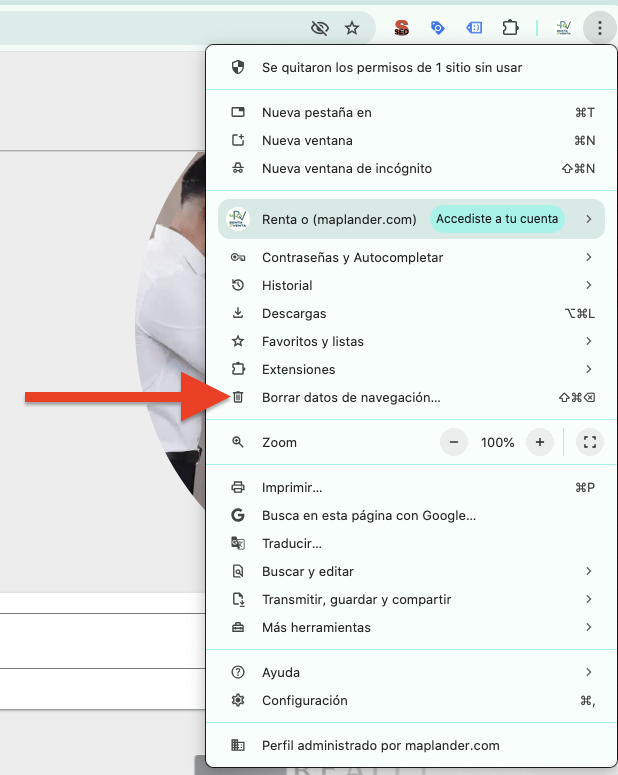 Borrar cache y rentaoventa.com